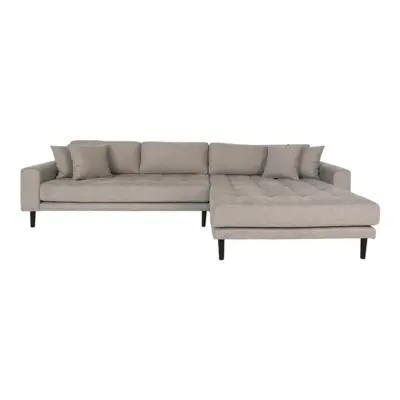 Lido Lounge Sofa - Sofa højrevendt i stone med fire puder