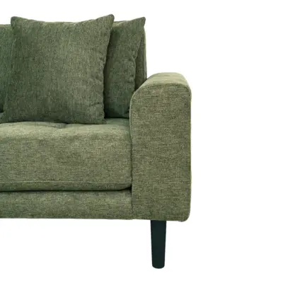 Lido Lounge Sofa - Sofa venstrevendt i olivengrøn med fire puder