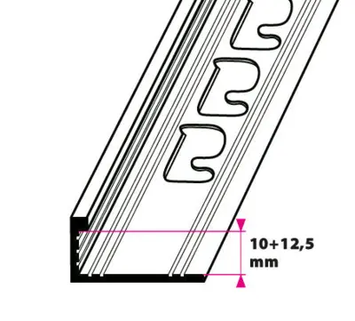 Klinkeprofiler, 10 og 12,5 mm. lige afslutning 