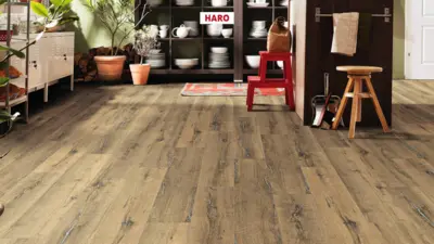 Haro laminatgulv Aqua - Plankegulv, Eg Metallic natur