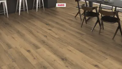 Haro laminatgulv Aqua - Plankegulv, Eg Metallic natur