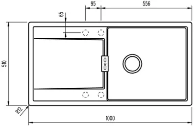 IntraGranite Køkkenvask - MONOD100L-M