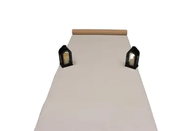 Hvid Løber i filt - 1 meter bredde - REST 500X100 CM.