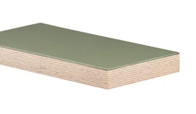 Horn linoleumsbordplade med træ forkant - 4184 Olive