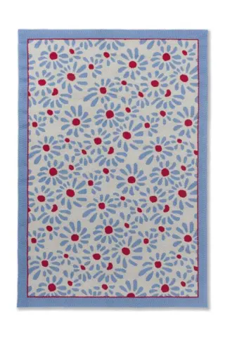 Laura Ashley - Thorncliff Daisy Sky Blue, Udendørstæppe