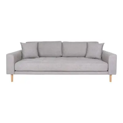 Lido 3 Personers Sofa, Lysegrå med to puder og natur træben