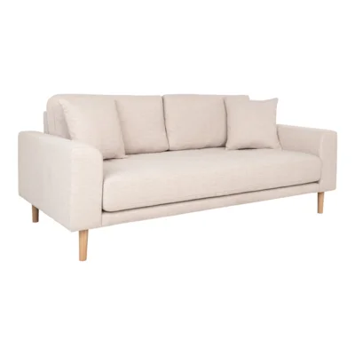Lido 2,5 Personers Sofa - sand med to puder og natur træben