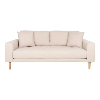 Lido 2,5 Personers Sofa - sand med to puder og natur træben