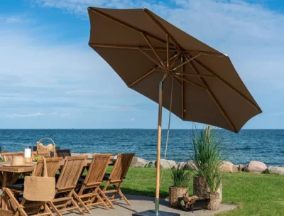 Austin Parasol, Sandfarvet med tilt - UDSOLGT TIL UGE 1.