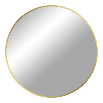 Madrid spejl, Aluminiums ramme i messing look Ø80 cm.