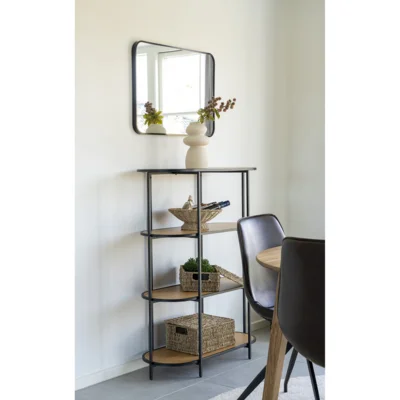 Madrid spejl, Aluminium med sort ramme 50x70 cm.