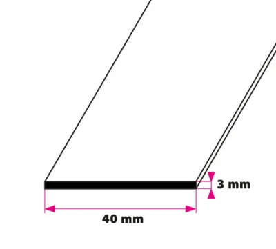 40x3 mm. flad profil - u/huller