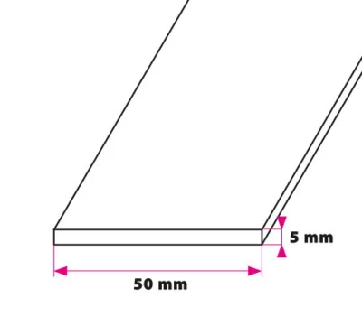 50x5 mm. flad profil - u/huller 