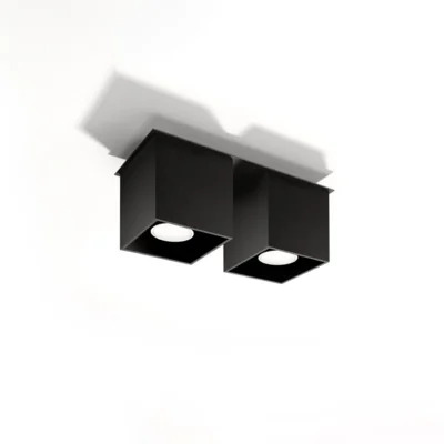 Loftslampe QUAD 2 sort
