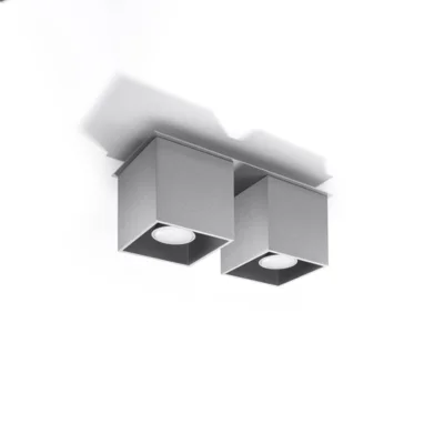 Loftslampe QUAD 2 grå