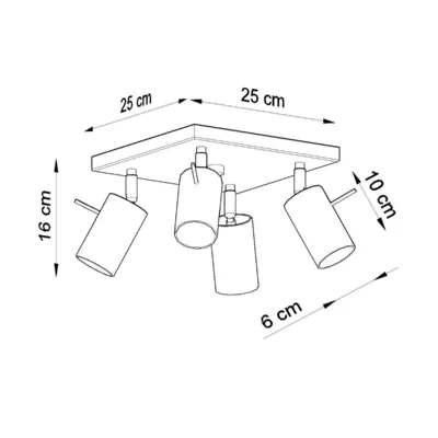 Loftslampe RING 4 sort
