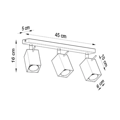 Loftslampe MERIDA 3 sort