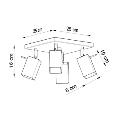 Loftslampe MERIDA 4 sort