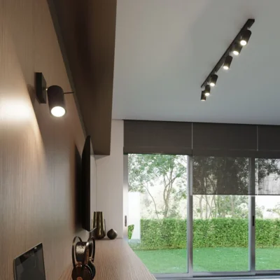 Loftslampe RING 6L sort