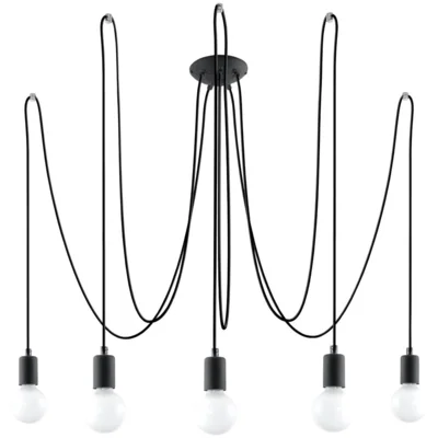 Lysekrone EDISON 5 sort