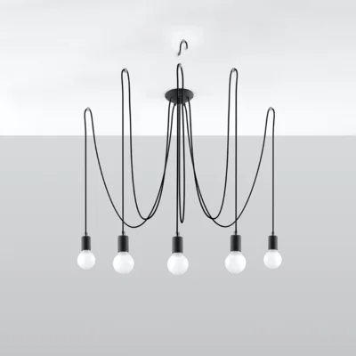 Lysekrone EDISON 5 sort