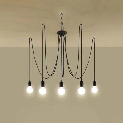 Lysekrone EDISON 5 sort