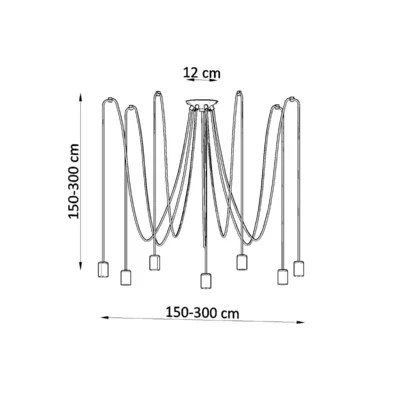 Lysekrone EDISON 7 sort