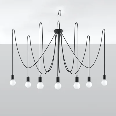 Lysekrone EDISON 7 sort