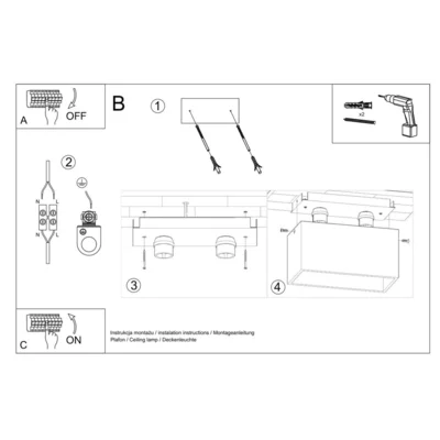 Loftslampe QUAD hvid