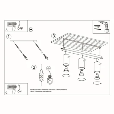 Loftslampe RING 3 grå