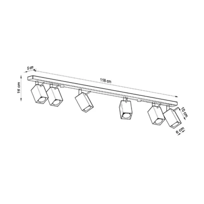 Loftslampe MERIDA 6L sort