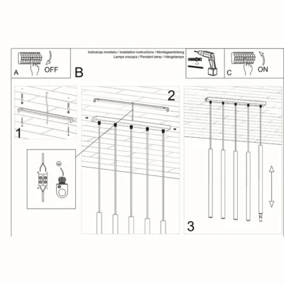 Pendellampe PASTELO 5 sort