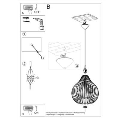 Hængende lampe APRILLA træ