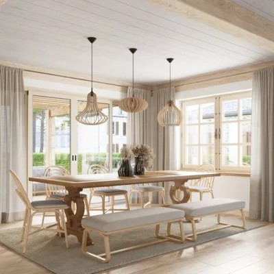 Hængende lampe APRILLA træ