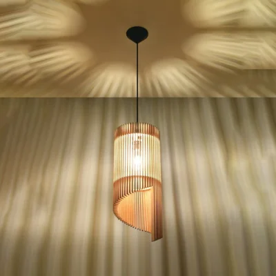 Hængende lampe ALEXIA træ