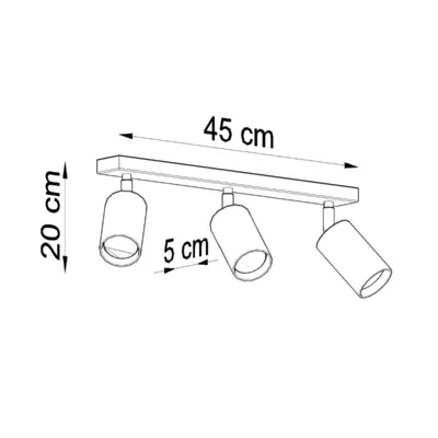 Loftslampe BERG 3 naturtræ