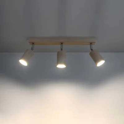 Loftslampe BERG 3 naturtræ