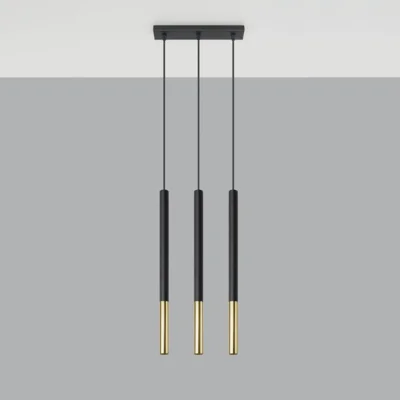 Hængende lampe MOZAICA 3L sort/guld