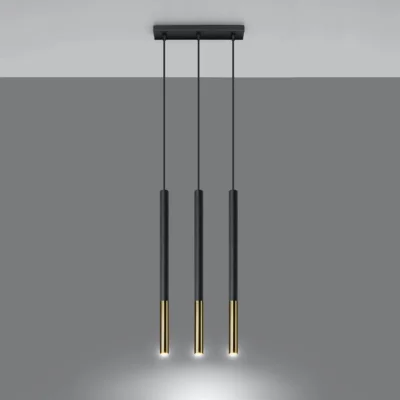 Hængende lampe MOZAICA 3L sort/guld