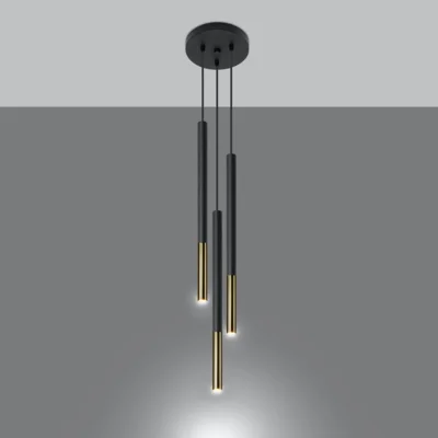 Hængende lampe MOZAICA 3P sort/guld