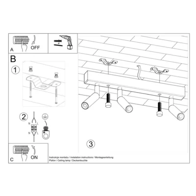 Loftslampe EYETECH 3 sort