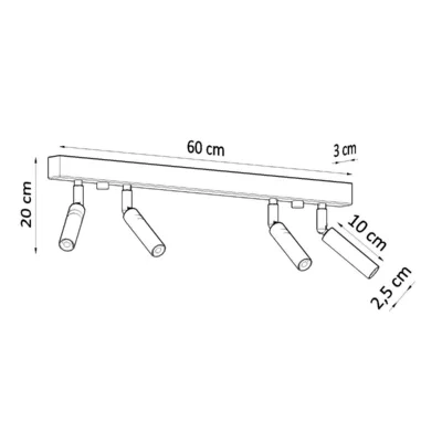 Loftslampe EYETECH 4 sort