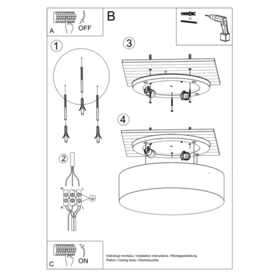 Loftslampe ARENA 55 sort