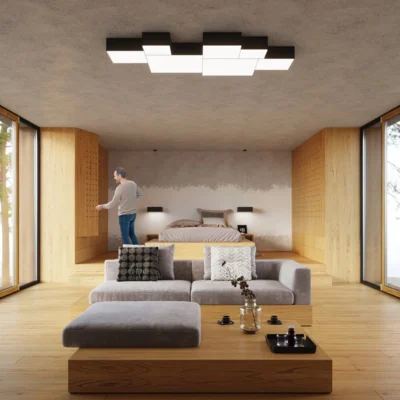 Loftslampe HORUS 55 sort