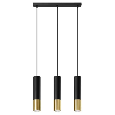 Hængende lampe LOOPEZ 3L sort/guld