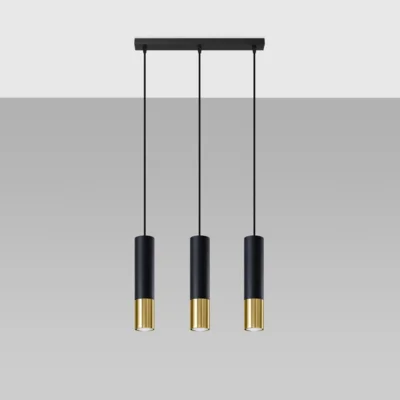 Hængende lampe LOOPEZ 3L sort/guld