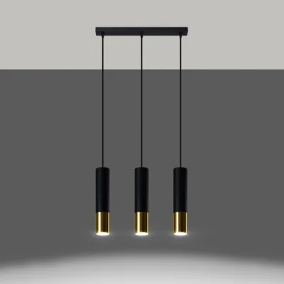 Hængende lampe LOOPEZ 3L sort/guld