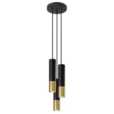 Hængende lampe LOOPEZ 3P sort/guld