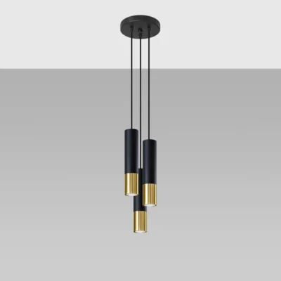 Hængende lampe LOOPEZ 3P sort/guld