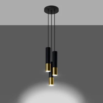 Hængende lampe LOOPEZ 3P sort/guld